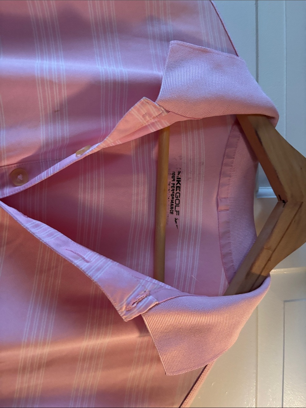Men’s Nike  Pink Striped Performance Polo